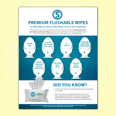 Premium Flushable Wipes Flyer