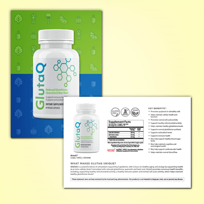 GlutaQ Dietary Supplement Postcard
